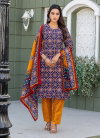Navy Blue Colour Cotton Blend With Print Kurti With Pant Dupatta Best Wholesale Shop In Surat Aaradhna 2029